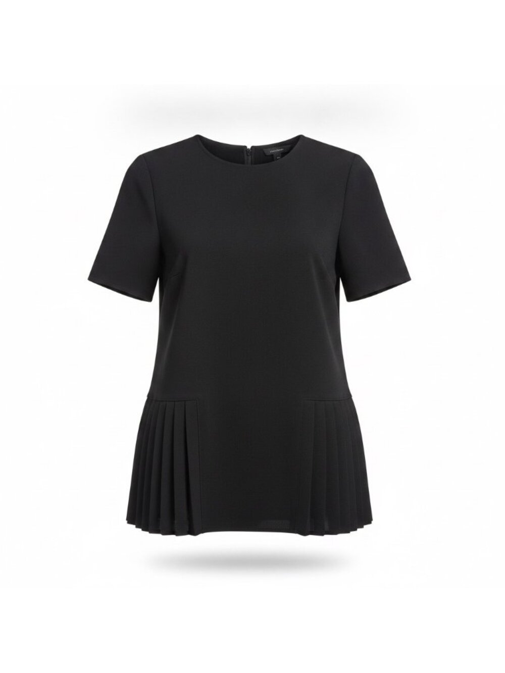 Ann Taylor Women Black Pleated Hem Tunic Dress Size M